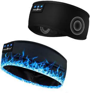 MUSICOZY Sleep Headphones Bluetooth 5.4 Headband, Sports Wireless Earphones Sweat Resistant Earbuds Sleeping Headphone with Ultra-Thin HD Stereo Speaker for Workout Running Cool Gadgets Unique Gifts