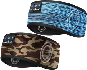 MUSICOZY Sleep Headphones Bluetooth Headband Wireless Music Headband Headphones, Earbuds for Side Sleepers Women Men Workout Running Travel Yoga Cool Gadgets Unique Gift, 2 Packs