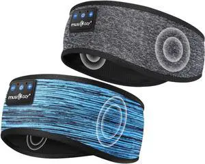 MUSICOZY Bluetooth Headband Sleep Headphones Headband Headphones Sports Wireless Music Earphones Eye Mask Earbuds for Workout Running Travel Yoga Mom Women Cool Gadgets Unique Gifts