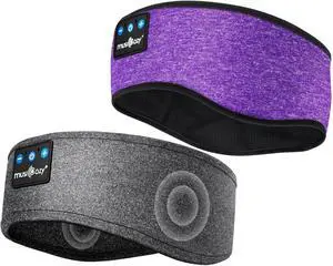 MUSICOZY Sleep Headphones Bluetooth Headband, Wireless Music Sleeping Headphones Sleep Mask Earbuds for Side Sleepers Workout Running Travel Yoga Cool Gadgets Tech Unique Gift, Pack of 2