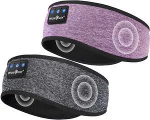 MUSICOZY Bluetooth 5.4 Headband Sleep Headphones Headband Headphones Sports Wireless Music Earphones Eye Mask Earbuds for Side Sleepers Workout Running Travel Yoga Office Gifts Mom Women