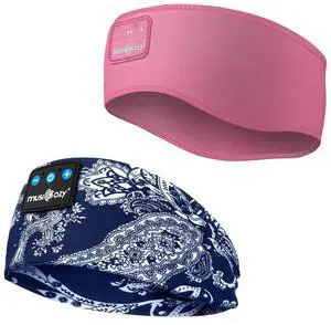 MUSICOZY Sleep Headphones Bluetooth 5.4 Headband, Sports Wireless Earphones Sweat Resistant Earbuds Sleeping Headphone with Ultra-Thin HD Stereo Speaker for Workout Running Cool Gadgets Unique Gifts