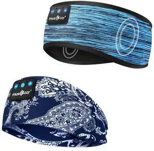 MUSICOZY Sleep Headphones Bluetooth 5.4 Headband, Sports Wireless Earphones Sweat Resistant Earbuds Sleeping Headphone with Ultra-Thin HD Stereo Speaker for Workout Running Cool Gadgets Unique Gifts