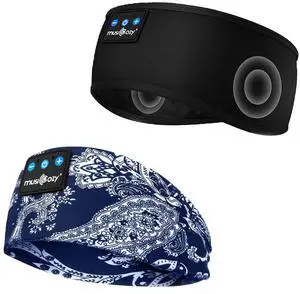 MUSICOZY Sleep Headphones Bluetooth 5.4 Headband, Sports Wireless Earphones Sweat Resistant Earbuds Sleeping Headphone with Ultra-Thin HD Stereo Speaker for Workout Running Cool Gadgets Unique Gifts