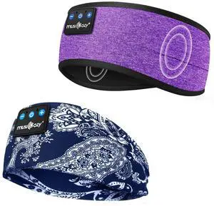 MUSICOZY Sleep Headphones Bluetooth 5.4 Headband, Sports Wireless Earphones Sweat Resistant Earbuds Sleeping Headphone with Ultra-Thin HD Stereo Speaker for Workout Running Cool Gadgets Unique Gifts
