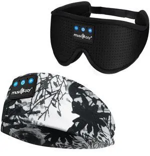 MUSICOZY Sleep Headphones Bluetooth 5.4 Headband, Sports Wireless Earphones Sweat Resistant Earbuds Sleeping Headphone with Ultra-Thin HD Stereo Speaker for Workout Running Cool Gadgets Unique Gifts