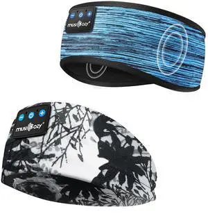 MUSICOZY Sleep Headphones Bluetooth 5.4 Headband, Sports Wireless Earphones Sweat Resistant Earbuds Sleeping Headphone with Ultra-Thin HD Stereo Speaker for Workout Running Cool Gadgets Unique Gifts