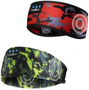 MUSICOZY Sleep Headphones Bluetooth 5.4 Headband, Sports Wireless Earphones Sweat Resistant Earbuds Sleeping Headphone with Ultra-Thin HD Stereo Speaker for Workout Running Cool Gadgets Unique Gifts