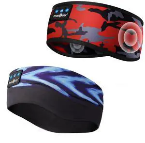 MUSICOZY Sleep Headphones Bluetooth 5.4 Headband, Sports Wireless Earphones Sweat Resistant Earbuds Sleeping Headphone with Ultra-Thin HD Stereo Speaker for Workout Running Cool Gadgets Unique Gifts