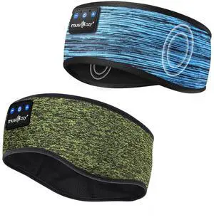 MUSICOZY Sleep Headphones Bluetooth 5.4 Headband, Sports Wireless Earphones Sweat Resistant Earbuds Sleeping Headphone with Ultra-Thin HD Stereo Speaker for Workout Running Cool Gadgets Unique Gifts