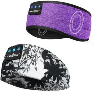 MUSICOZY Sleep Headphones Bluetooth 5.4 Headband, Sports Wireless Earphones Sweat Resistant Earbuds Sleeping Headphone with Ultra-Thin HD Stereo Speaker for Workout Running Cool Gadgets Unique Gifts