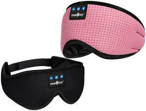 MUSICOZY Sleep Headphones Bluetooth Headband Sleeping Headphones Sleep Mask, 3D Breathable Sleeping Eye Mask for Side Sleepers Men Women Travel Cool Tech Gadgets Unique Gifts Boys Girls, Pack of 2