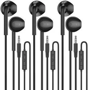 MOSWAG Wired Earbuds with Microphone, 3.5mm Jack in Ear Headphones with Microphone Suitable for Smartphones, Computers, Laptops, IPads, MP3 Players, Etc