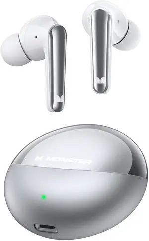 Monster N-Lite 203 AirLinks Wireless Earbuds, Bluetooth 5.3 Headphones HiFi Stereo, Wireless Earphones with Touch Control, 30H Playback, Type-C Charging, IPX6 Waterproof in-Ear Earbuds, HD Clear Call