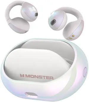 Monster Open Ear AC600 Headphones,Bluetooth 5.4 Wireless Earbuds with HiFi Stereo,Clip-On Earbuds with ENC Clear Call,21H Playtime, Touch Control,IPX6 Waterproof Wireless Headphones for Exercise
