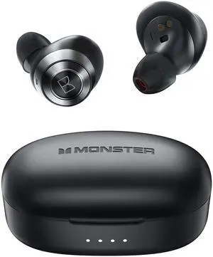 Monster Achieve 100 AirLinks Wireless Earbuds,Super Fast Charge,Bluetooth 5.0 in-Ear Stereo Headphones with USB-C Charging Case,Built-in Mic for Clear Calls,Water Resistant Design for Sports