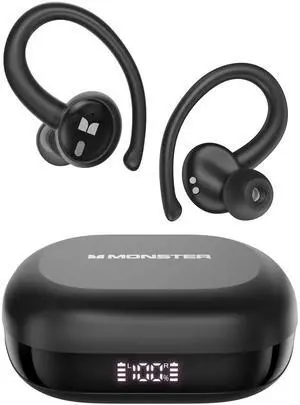 Monster N-Lite 216 Wireless Earbuds 40hrs Bluetooth 6.0 Headphone, Bluetooth Earbuds Stereo Deep Bass Over Ear Bud with Earhooks,ENC Noise Cancelling Mic, IPX5 Waterproof Earphone for Workout/Running