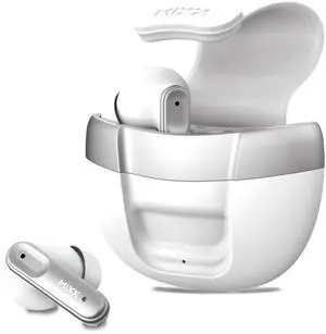 MIXX StreamBuds Solo 3 True Wireless Earbuds with Mic, Bluetooth 5.1, 18H Playtime, Quick Charge, Touch Controls, Compact Magnetic Charging Case, in-Ear Headphones for iPhone Android  White