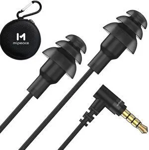 MIPEACE Work Earbuds Headphones, Ear Plug Headphones for Work-Noise isolating Earbuds Earphones for Industrial Safety Construction(Black)