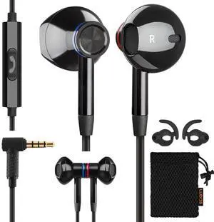 LUDOS NOVA Wired Earbuds in-Ear Headphones, 5 Year Warranty, Earphones with Microphone, 3.5mm Plug-in Ear Buds Calls Compatible with iPhone, Laptop, Computer, School Students, Kids, Women, Small Ears