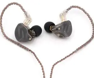 Linsoul KZ ZSN Pro Dual Driver 1BA+1DD Hybrid Metal Earphones HiFi in-Ear Monitor with Detachable Recessed 2Pin Cable, Zin Alloy Panel (Without Mic, Black)