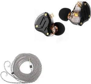 Linsoul KZ ZS10 Pro, 4BA+1DD 5 Driver in-Ear HiFi Metal Earphones with Stainless Steel Faceplate, Tripowin Zonie IEM Cable, 2m Long Earbud Cable