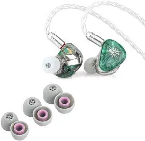 Linsoul Kiwi Ears Orchestra Lite Performance Custom 8BA in-Ear Monitor(Green) + Kiwi Ears Flex Earbud Tips S/M/L Size