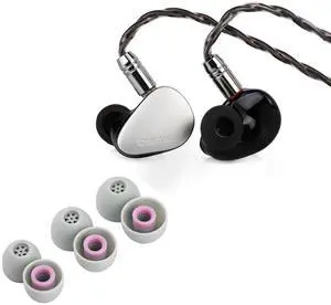 Linsoul Kiwi Ears Quintet 1DD + 2BA + 1 Planar + 1 PZT Hybrid In Ear Monitor + Flex Earbud Tips S/M/L Size