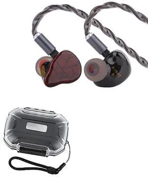 Linsoul Punch Audio Martilo in Ear Monitor, 1 Planar + 2BA + 2DD Hybrid Driver Basshead IEM Earphones + LC02 in Ear Monitor Case, Portable Earbud Hard Case