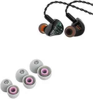 Linsoul ZiiGaat Arcanis in Ear Monitor, Professional 2DD+5BA Hybrid IEM Earphone + Kiwi Ears Flex Earbud Tips, Replacement Silicone IEM Tips