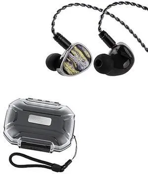 Linsoul Kiwi Ears Étude in Ear Monitor, 3BA+1DD+1BN Hybrid Driver IEM Earphones LC02 in Ear Monitor Case, Portable Earbud Hard Case