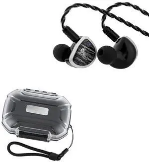 Linsoul Kiwi Ears Aether in Ear Monitor, 15.3mm Large Planar Driver IEM Earphone LC02 in Ear Monitor Case, Portable Earbud Hard Case