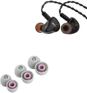 Linsoul ZiiGaat Lush in Ear Monitor, 1DD+4BA Hybrid Earphone IEM, Studio Monitor Tunning Wired Earbuds with Detachable Cable(Silver) Kiwi Ears Flex Earbud Tips, Replacement Silicone IEM Tips