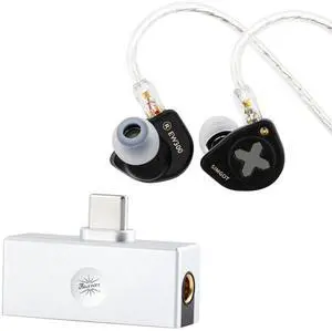 Linsoul SIMGOT EW300 1DD+1Planar+1PZT Hybrid Driver in Ear Monitor, Wired Earbuds IEM, Gaming Earbuds with Detachable Nozzles & Kiwi Ears Allegro Mini Portable IEM DAC, in Ear Monitor Amplifier