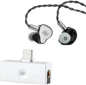Linsoul Kiwi Ears KE4 in Ear Monitor, 2DD+2BA Hybrid Earphone & Kiwi Ears Allegro Mini Portable IEM DAC, in Ear Monitor Amplifier
