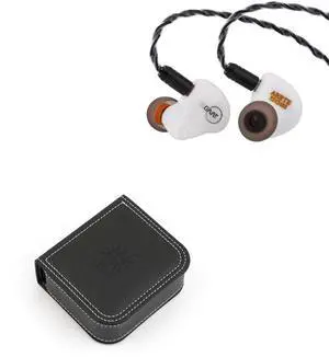 Linsoul ZiiGaat x Fresh Reviews Arete in Ear Monitor, 1DD+4BA Hybrid Earphone IEM(White) + Linsoul Kiwi Ears Earbud Case, Portable Earphone Carrying Case