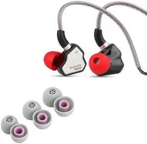 Linsoul 7Hz Salnotes Zero 10mm Dynamic Driver in Ear Monitor(Black) + Kiwi Ears Flex Earbud Tips, 3 Pairs, S/M/L Size