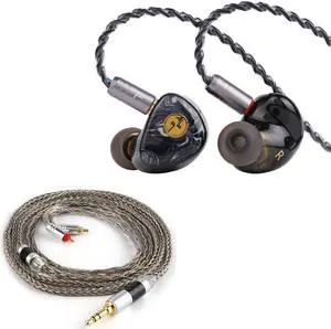 Linsoul TINHIFI T3 Plus 10mm LCP Diaphragm Hi-Fi in-Ear Earphone+Tripowin Zonie 16 Core Silver Plated IEM Cable, SPC Earphone Cable