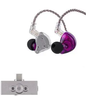 Linsoul KZ ZS10 Pro, 4BA+1DD 5 Driver in Ear Monitor(Without Mic, Purple) Kiwi Ears Allegro Pro Upgraded IEM Earphone DAC/AMP