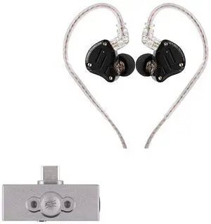 Linsoul KZ ZS10 Pro, 4BA+1DD 5 Driver in Ear Monitor(with Mic, Dark Black) Kiwi Ears Allegro Pro Upgraded IEM Earphone DAC/AMP
