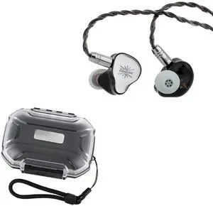 Linsoul Kiwi Ears KE4 in Ear Monitor (Silver) + LC02 in Ear Monitor Case