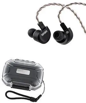 Linsoul Tripowin Ruta10 in Ear Monitor, 10mm LCP Dynamic Driver IEM Earphones(Black) LC02 in Ear Monitor Case, Portable Earbud Hard Case