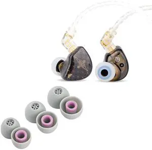 Linsoul TANGZU Waner S.G HiFi 10mm Dynamic Driver PET Diaphragm in-Ear Earphone(Black) + Kiwi Ears Flex Earbud Tips