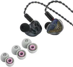 Linsoul Kiwi Ears Forteza in Ear Monitor (Black) + Kiwi Ears Flex Earbud SiliconeTips