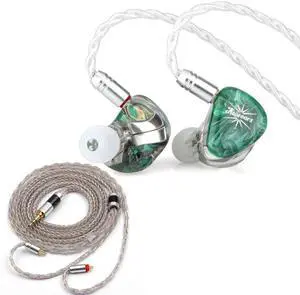 Linsoul Kiwi Ears Orchestra Lite in Ear Monitors(Green) + Tripowin Jelly Upgraded 16 Core Cable(2pin 0.78, 3.5mm)