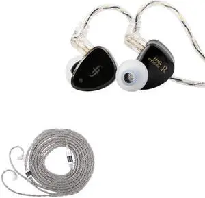 Linsoul SIMGOT EM6L 1DD + 4BA Hybrid Driver in-Ear Monitor, Gaming Earbud, HiFi IEM Earphone with 3D-Printed Resin Housing, Tripowin Zonie IEM Cable, 2m Long Earbud Cable