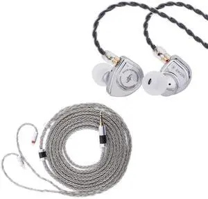 Linsoul SIMGOT EW200 10mm SCP Diaphragm Dynamic Driver in-Ear Earphones + Tripowin Zonie 16 Core Silver Plated IEM Cable