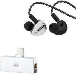 Linsoul Kiwi Ears Airoso in Ear Monitor,1DD+4BA Hybrid Driver IEM Earphones + Kiwi Ears Allegro Mini Portable IEM DAC