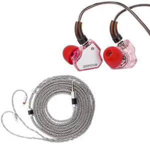 Linsoul 7Hz x Crinacle Zero:2 in Ear Monitor(Pink) + Tripowin Zonie 16 Core Silver Plated IEM Cable