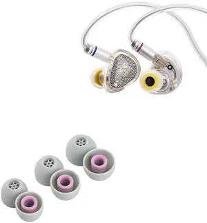 Linsoul TANGZU Wan'er S.G II in Ear Monitor,HiFi Wired Earbuds(Clear White, 4.4mm) Kiwi Ears Flex Earbud Tips, Replacement Silicone IEM Tips